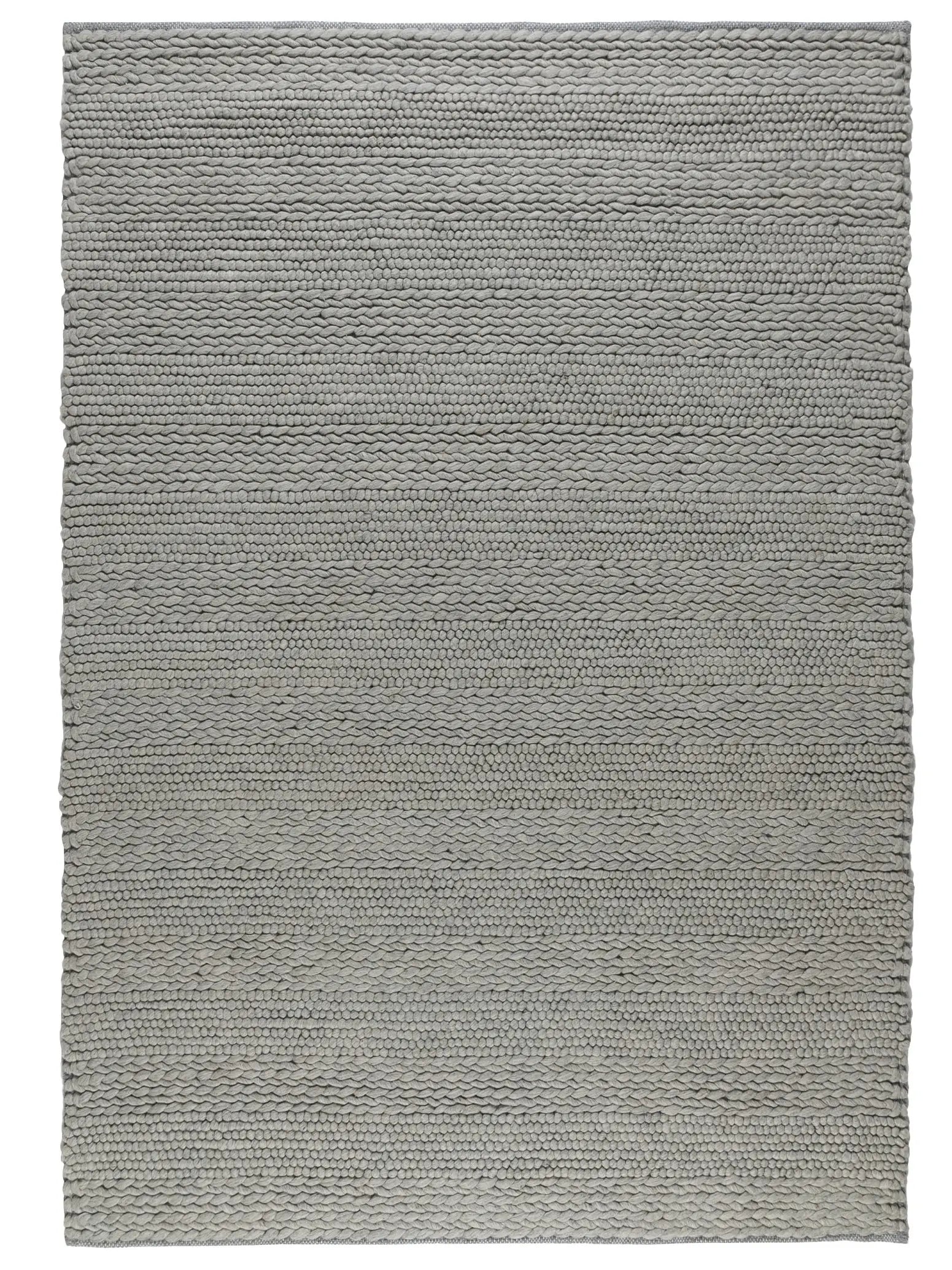 Gray hand woven textured wool area rug for living areas