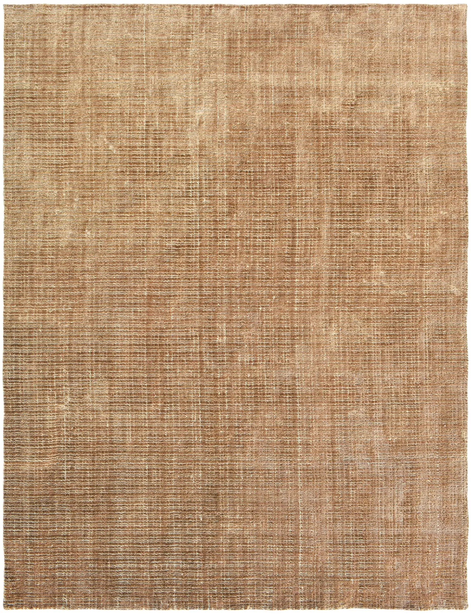 beige hand tufted wool and silk area rug