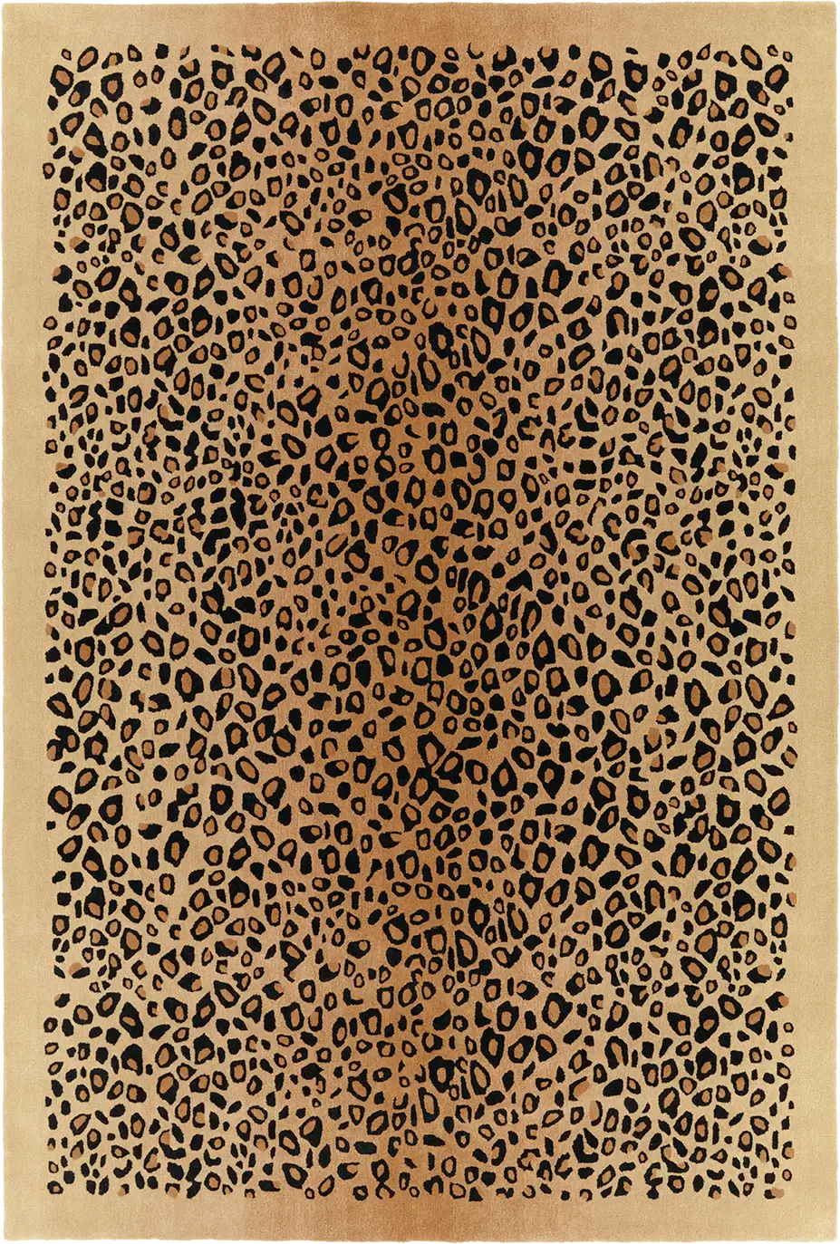 hand tufted wool area rug with leopard pattern