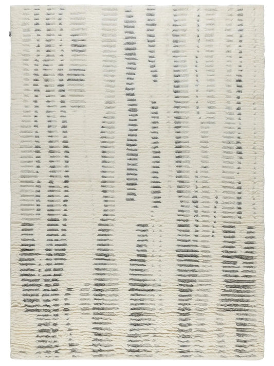 Textured knotted area rug with horizontal lines pattern for living room, bedroom