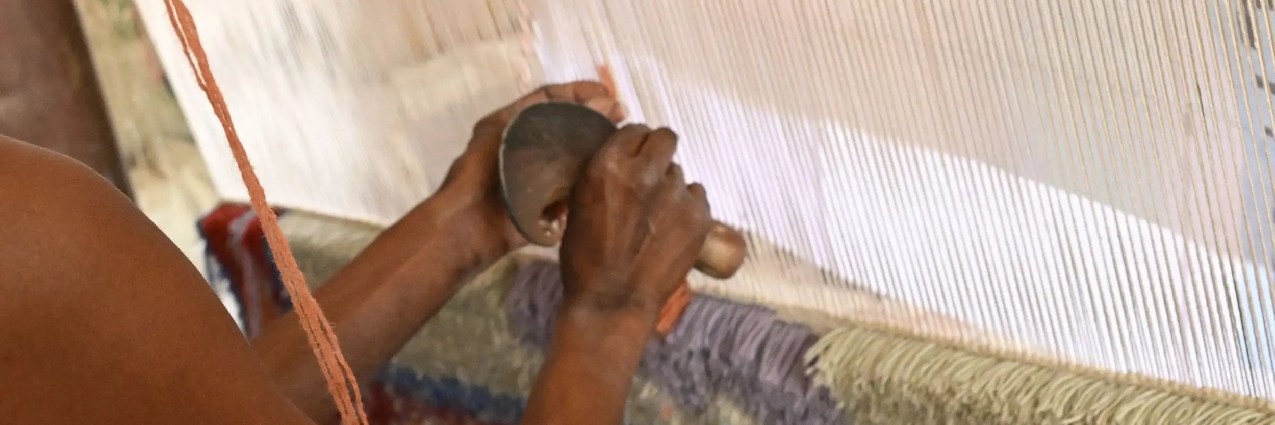 traditional hand knotted rug construction