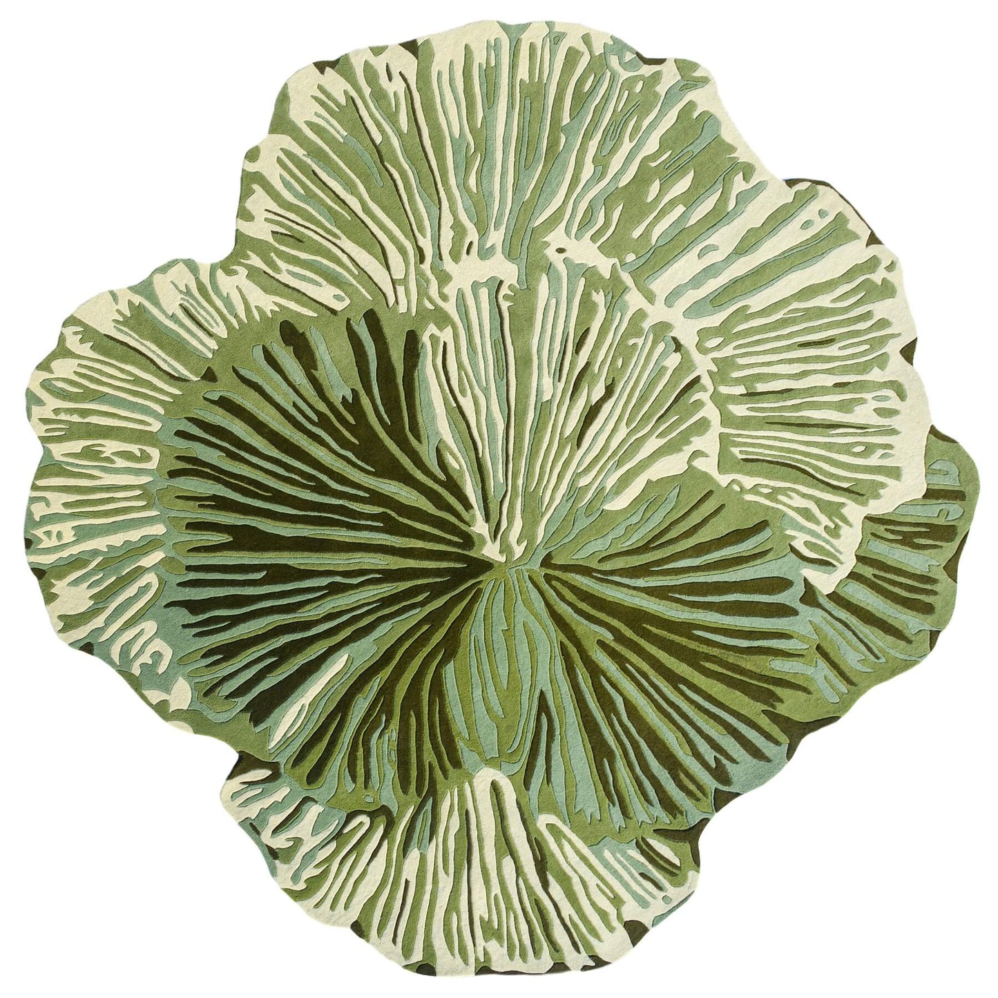 Decorative green and beige designer rug