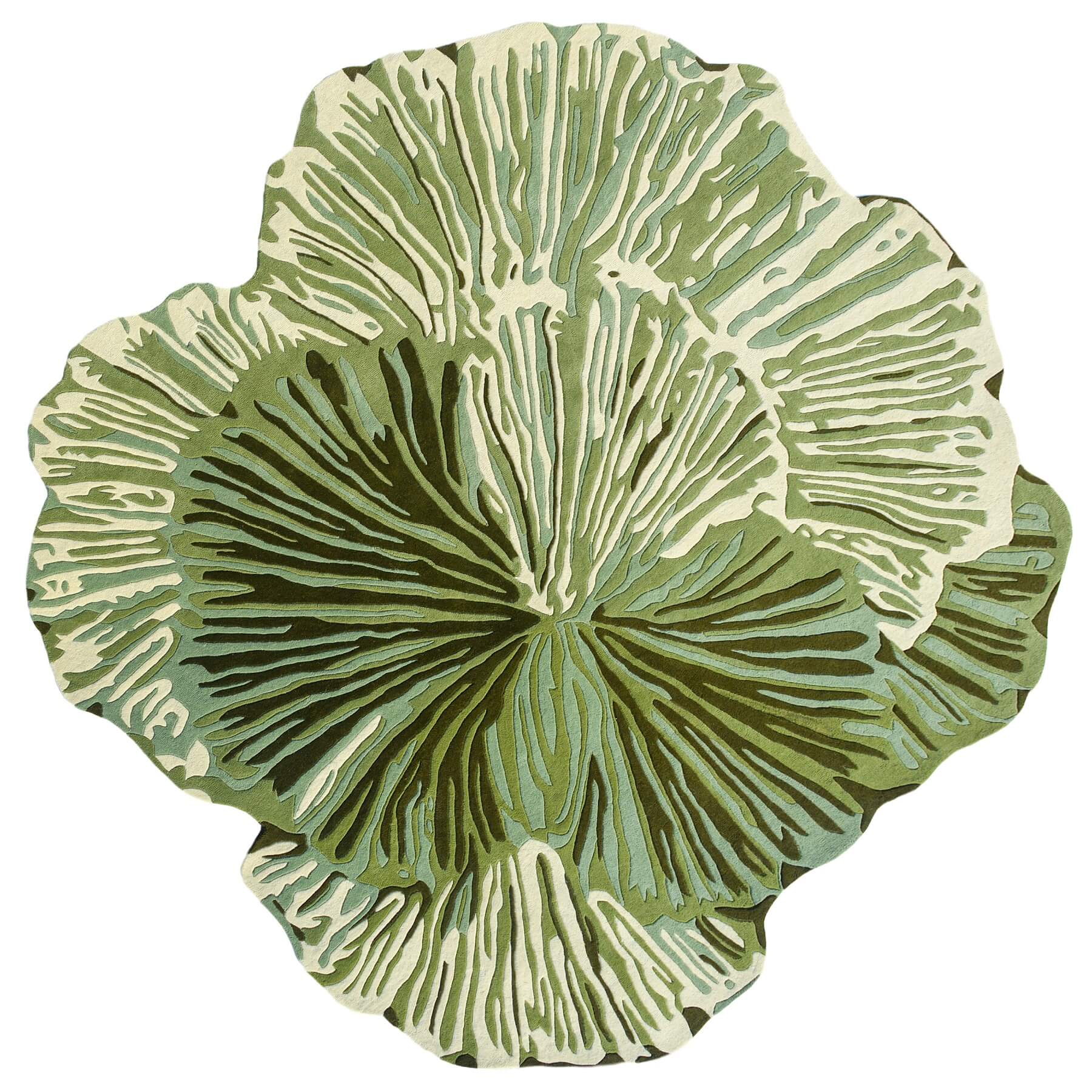 Decorative green and beige designer rug