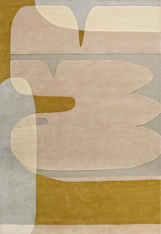 modern abstract hand tufted wool rug