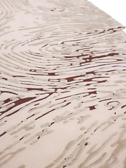 wavy pattern wool rug close up